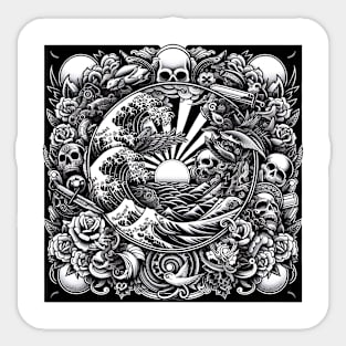 Inked Elegance: An Exploration of Tattoo-Inspired Designs Sticker